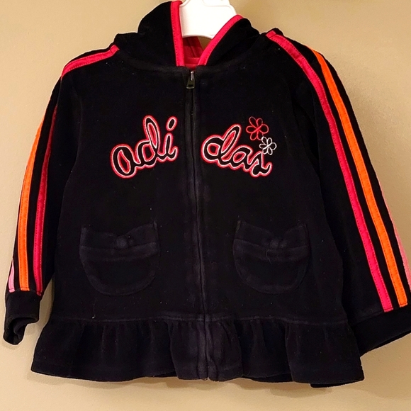 Adidas back velour zip up hoodie - Picture 1 of 5